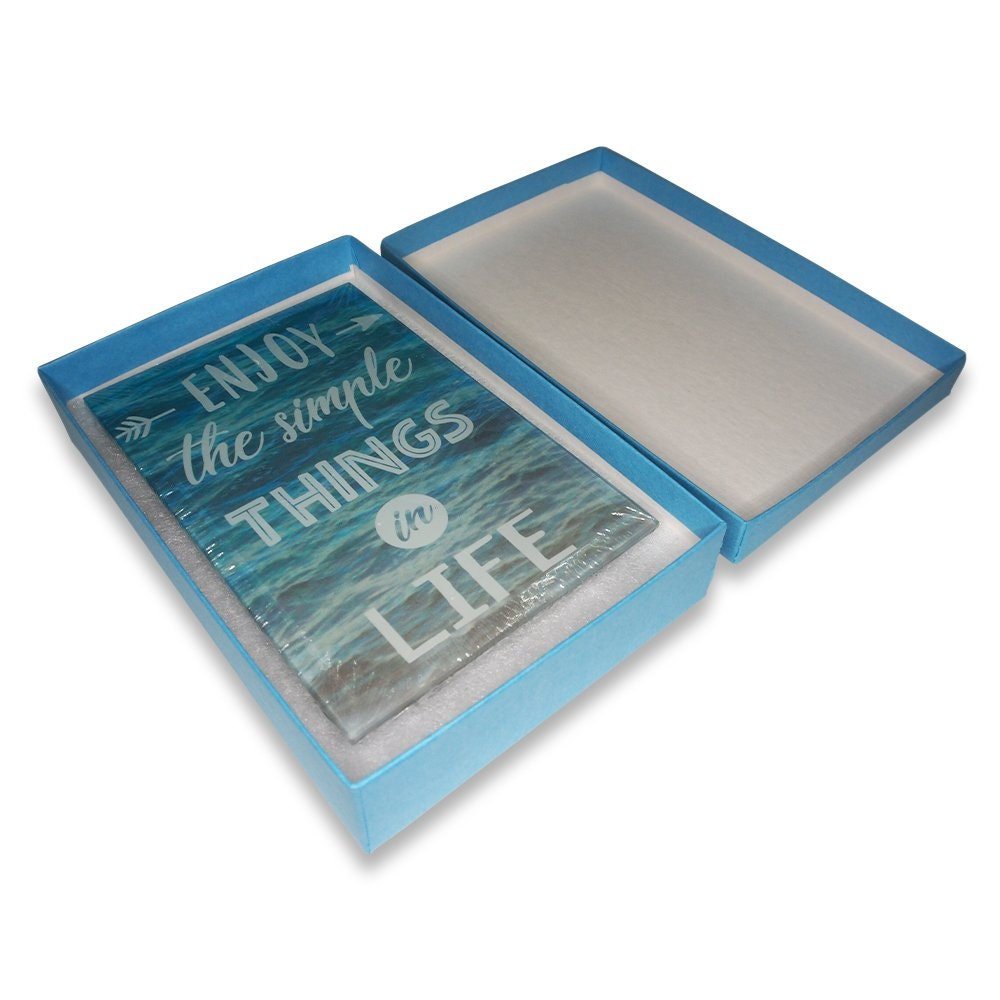 N'icePackaging – USA-Made Light Sky-Blue Cotton Filled Boxes - for Rings/Cufflinks/ Earrings/Lockets - 5 7/16" x 3 1/2" x 1"