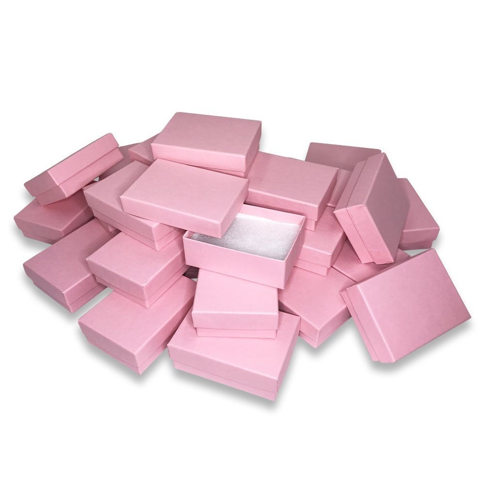 N'icePackaging - USA Manufactured Light Sunset-Pink Cotton Filled Gift Boxes - Size 3" x 2 1/8" x 1"