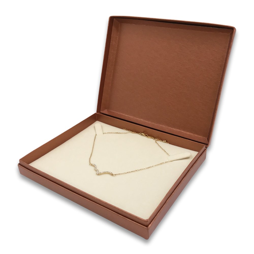 N'icePackaging - 3 Qty - Pre-Wrapped Paper Jewelry Gift Box with Pre-Folded Bow-Tie Sleeve and Velvet Insert (Copper OR Silver)