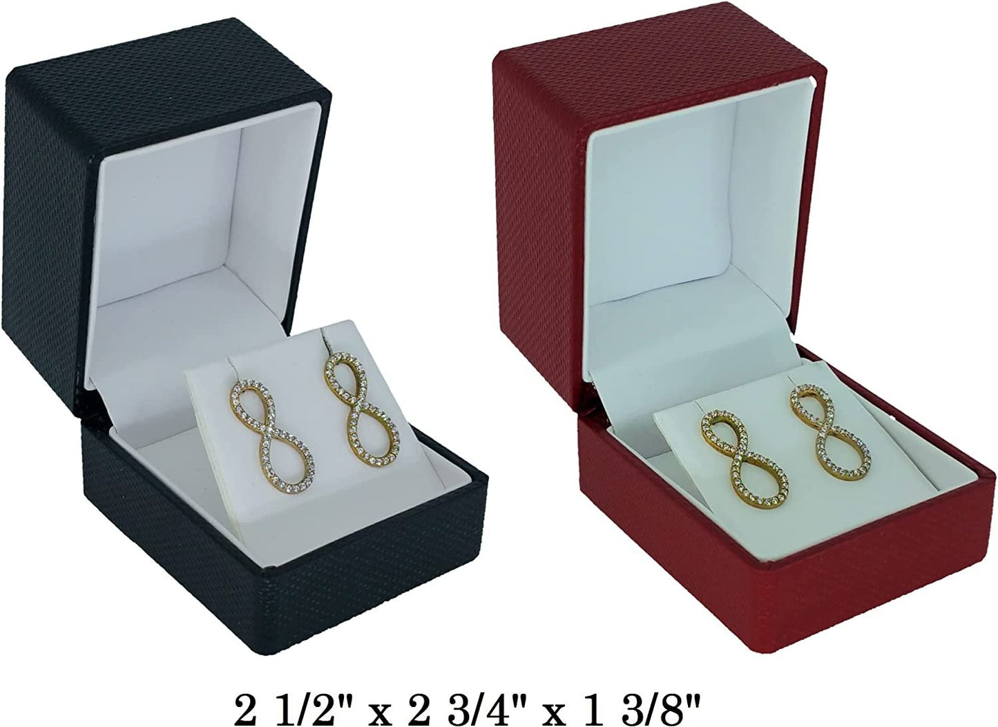 N'icePackaging - 1 Qty Elegant 2-Piece Ivory Pinstripe Pendant Jewelry Gift Box w/ Cream Insert a pre-affixed Light Golden Ribbon
