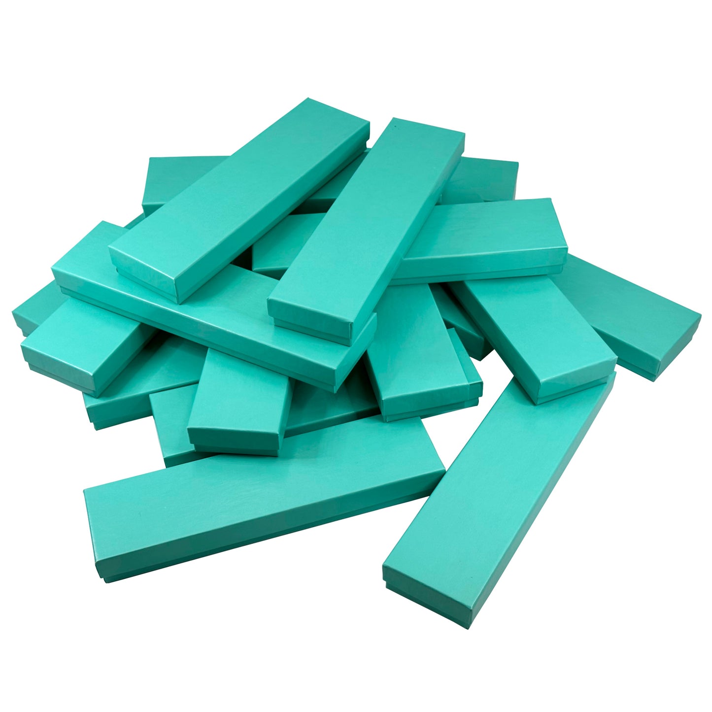 N’icePackaging – Aqua Blue Cotton Filled Gift Boxes - Size 8" x 2" x 7/8" - USA Made - Holidays/Birthdays/Sales/Storage/Display/Travel (100 Qty)
