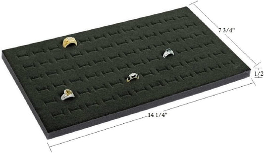 2 72 Slot Black Jewelry Travel Ring Inserts Display Pads Black Foam (Black)