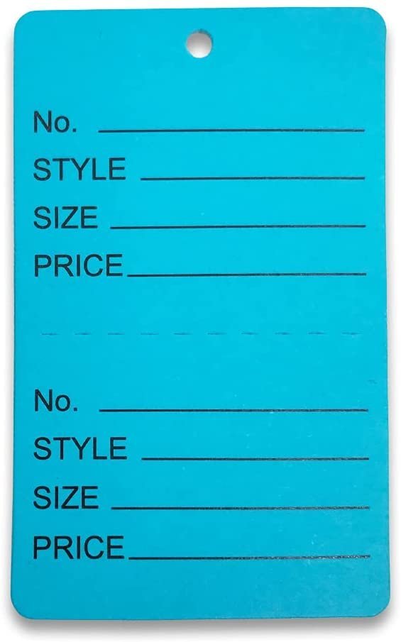 1000 Yellow Price Tags With Stubs - Unstrung Receipt Tags For Retail