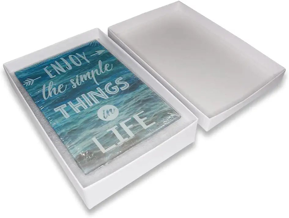 N'icePackaging - Matte-White Kraft Cotton Filled Gift Boxes - Size 5 7/16" x 3 1/2" x 1" - USA Made - Stampable -Holidays/Birthdays/Sales/Storage/Display/Travel