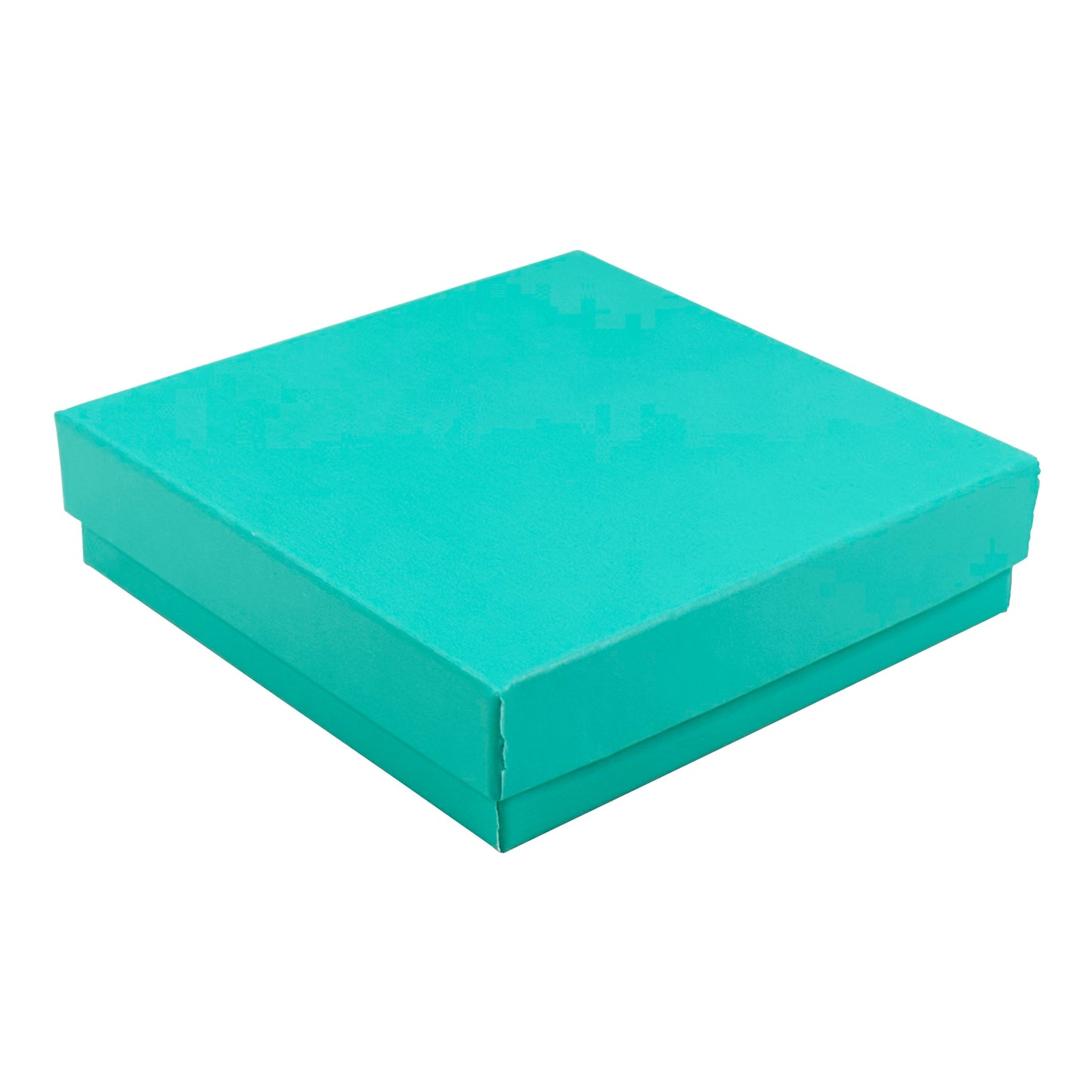 N’icePackaging – 100 Qty - Aqua Blue Cotton Filled Gift Boxes - Size 3 1/2" x 3 1/2" x 7/8" - USA Made - Holidays/Birthdays/Sales/Storage/Display/Travel