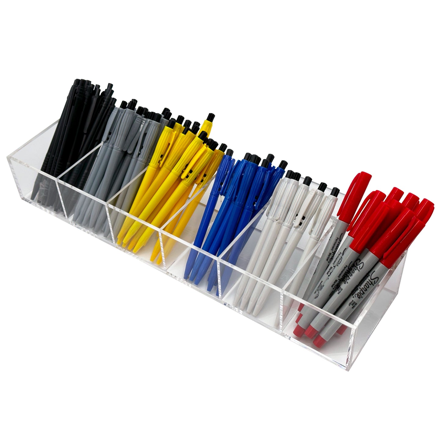 Acrylic Slatwall Display Bin – Multi-Compartment 2.25” Deep