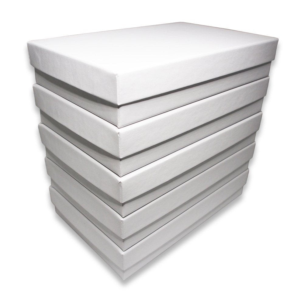 N'icePackaging - Matte-White Kraft Cotton Filled Gift Boxes - Size 5 7/16" x 3 1/2" x 1" - USA Made - Stampable -Holidays/Birthdays/Sales/Storage/Display/Travel