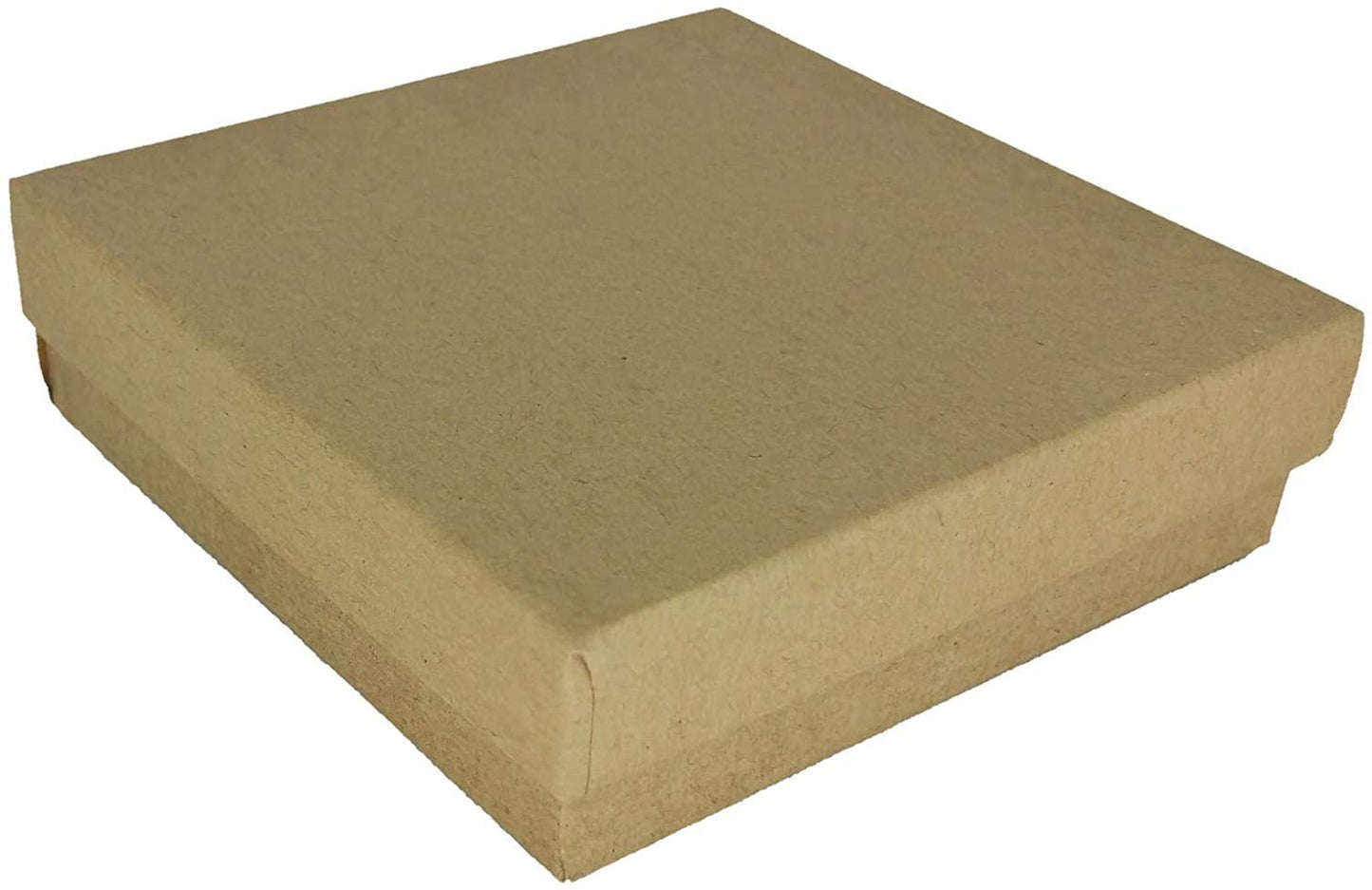 N'icePackaging - 20 Qty Kraft Imported Cotton Filled Bangle Jewelry Boxes - for Low Profile Bangles/Braclets/Small Watches & Large Earrings - 3 1/2" x 3 1/2" x 1"