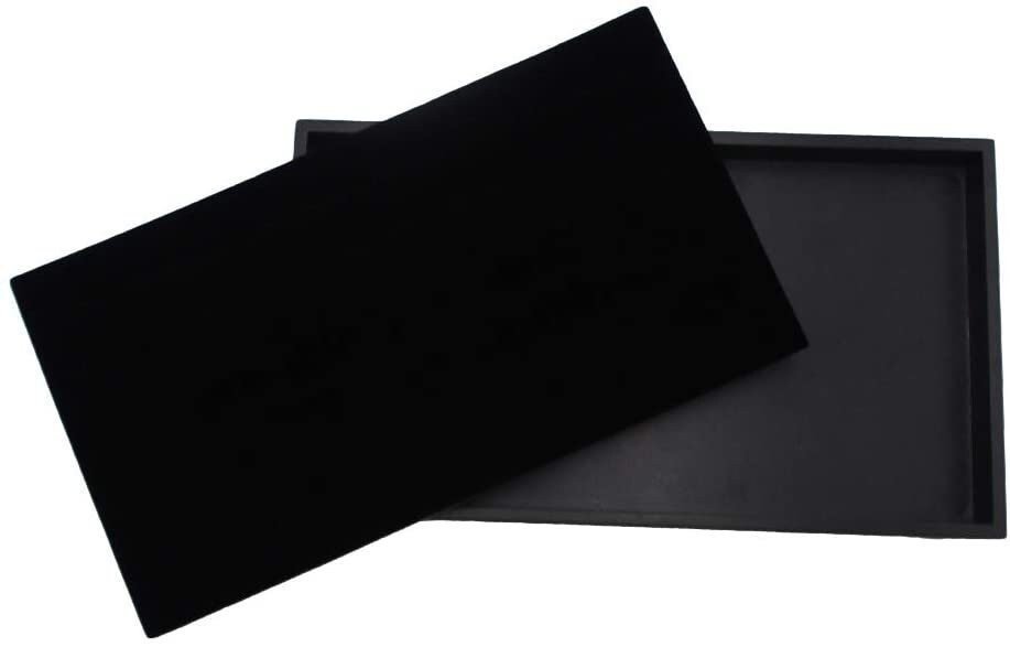 N'icePackaging 1 Qty Black Plastic Jewelry Tray w/Egyptian Blue 72 Ct Ring Foam Insert Companion - Full Size 14.75” x 8.38” x1