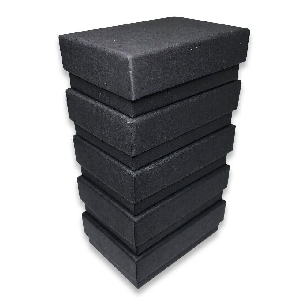 Made in the USA Black Cotton Filled Gift Boxes - 2 7/16" x 1 5/8" x 13/16"