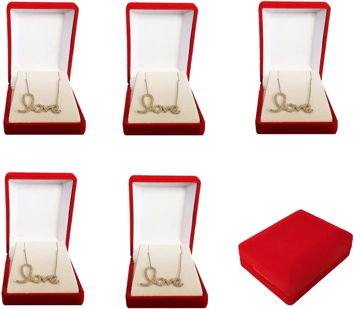 N'icePackaging - 1 Qty Elegant 2-Piece Ivory Pinstripe Pendant Jewelry Gift Box w/ Cream Insert a pre-affixed Light Golden Ribbon