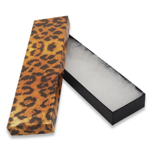 Leopard Pattern Cotton Filled Jewelry Gift Boxes