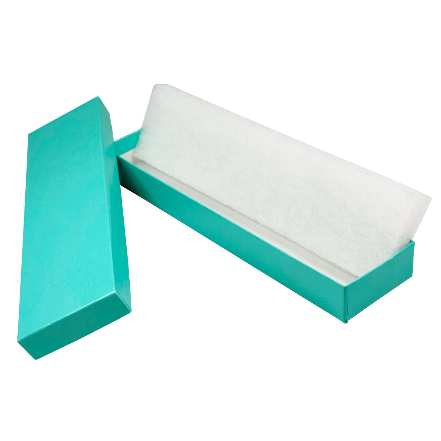 N’icePackaging – Aqua Blue Cotton Filled Gift Boxes - Size 8" x 2" x 7/8" - USA Made - Holidays/Birthdays/Sales/Storage/Display/Travel (100 Qty)