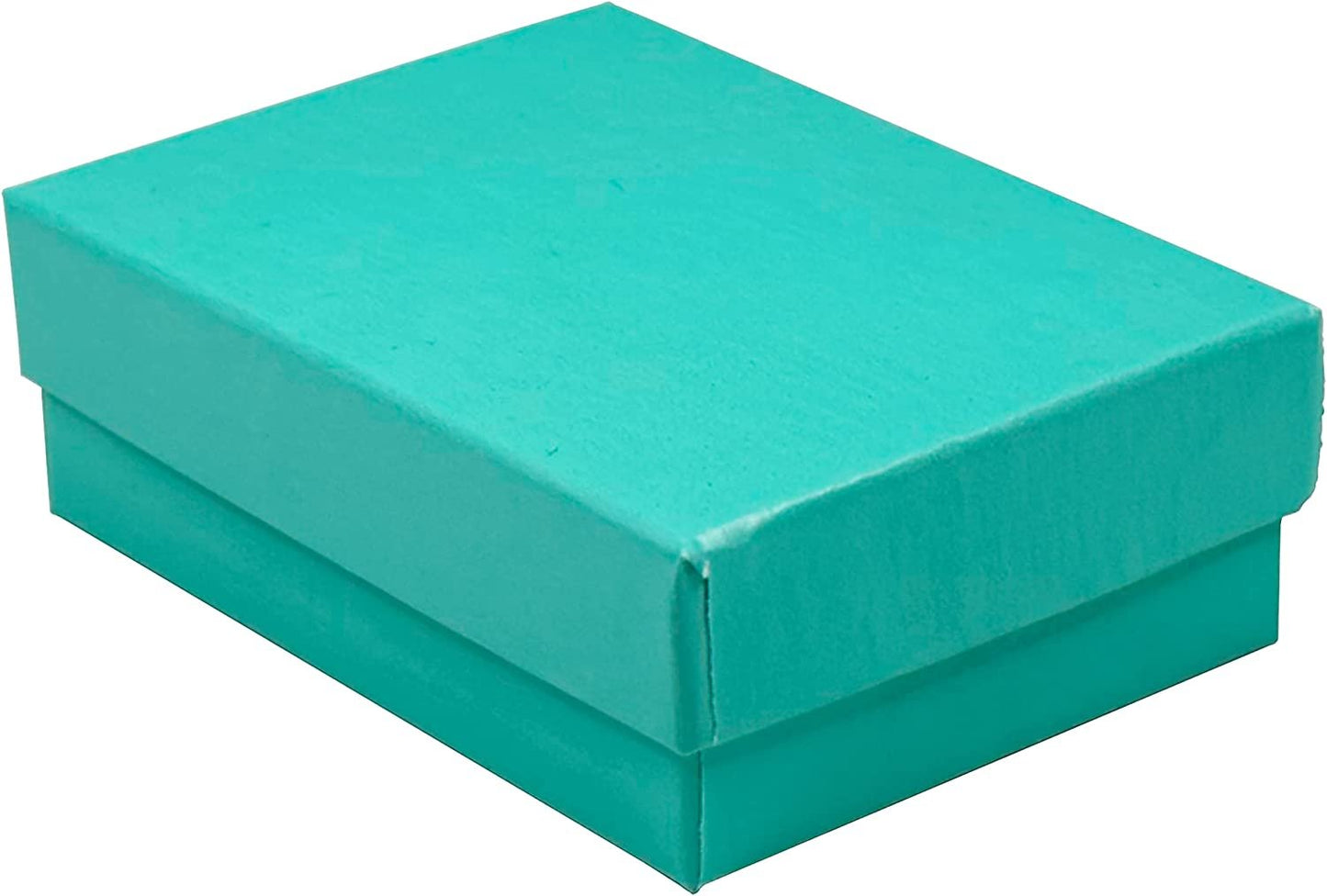 N’icePackaging – 100 Qty - Aqua Blue Cotton Filled Gift Boxes - Size 2 7/16" x 1 5/8" x 13/16" - USA Made - Holidays/Birthdays/Sales/Storage/Display/Travel