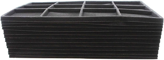 N'icePackaging - 12 Slot (3 1/4" x 2 3/8") Flocked Storage Tray Inserts - for Merchandise Jewelry & Organization - 14 1/8" x 7 5/8" x 1/2"