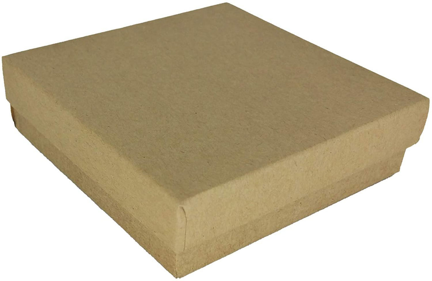 N'icePackaging - 100 Qty Kraft Imported Cotton Filled Bangle Jewelry Boxes - for Low Profile Bangles/Braclets/Small Watches & Large Earrings - 3 1/2" x 3 1/2" x 1"