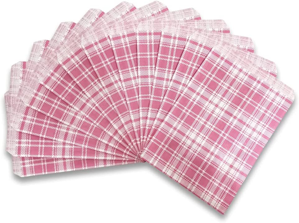 Decorative Mixed Plaid Pattern Flat Paper Gift Bags - Gifts/promotions/treats