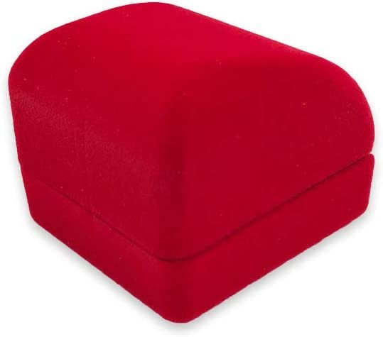 3 Qty - Premium Macaw-Red Flocked Velour Square Earring Jewelry Box