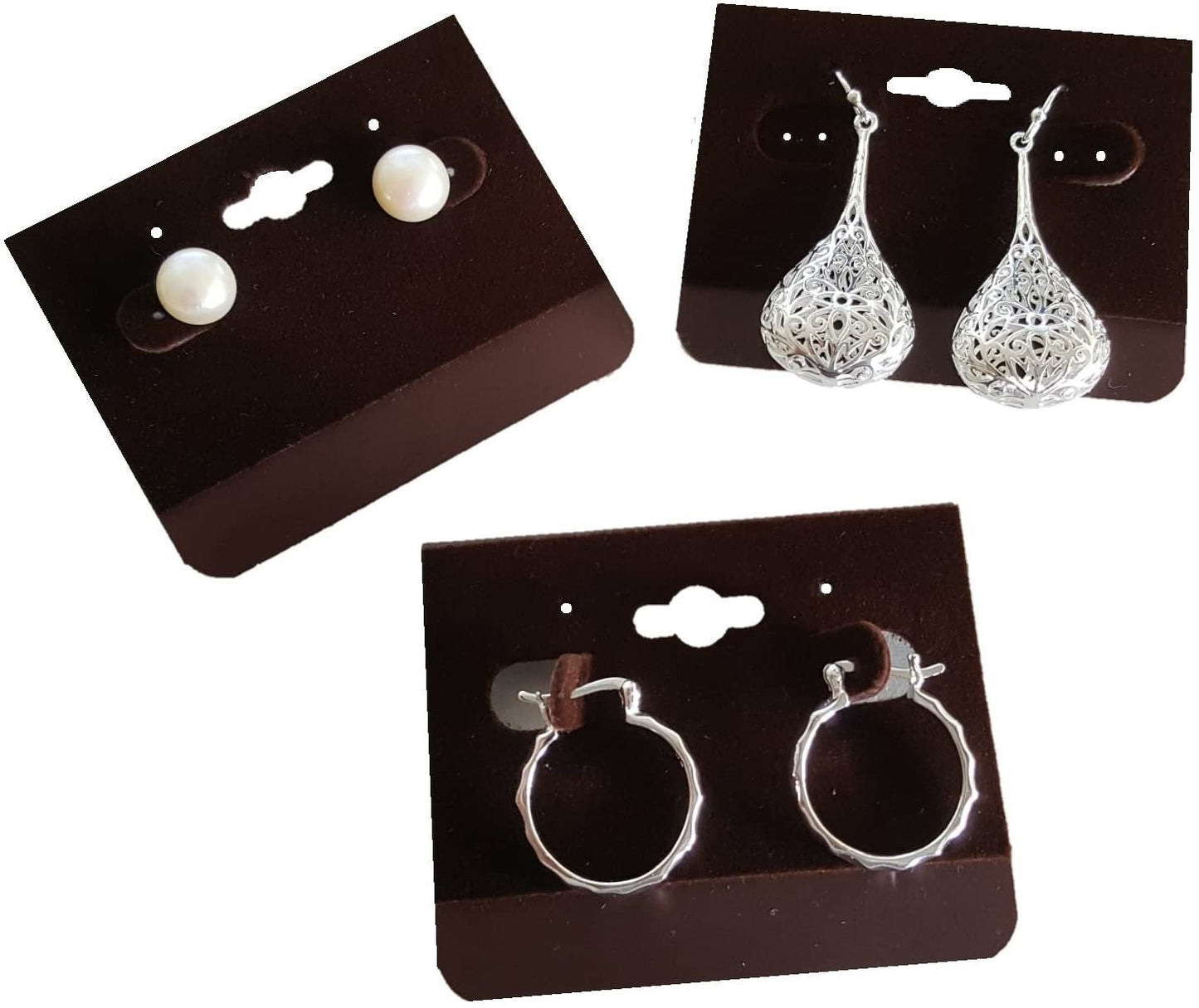 Cordovan shade 100 Earring Jewelry Display Hanging Cards Showcase (2.5" x 2")