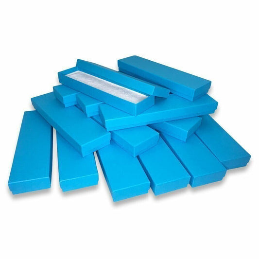 USA Manufactured Light Sky-Blue Cotton Filled Gift Boxes - Size 8" x 2" x 7/8"