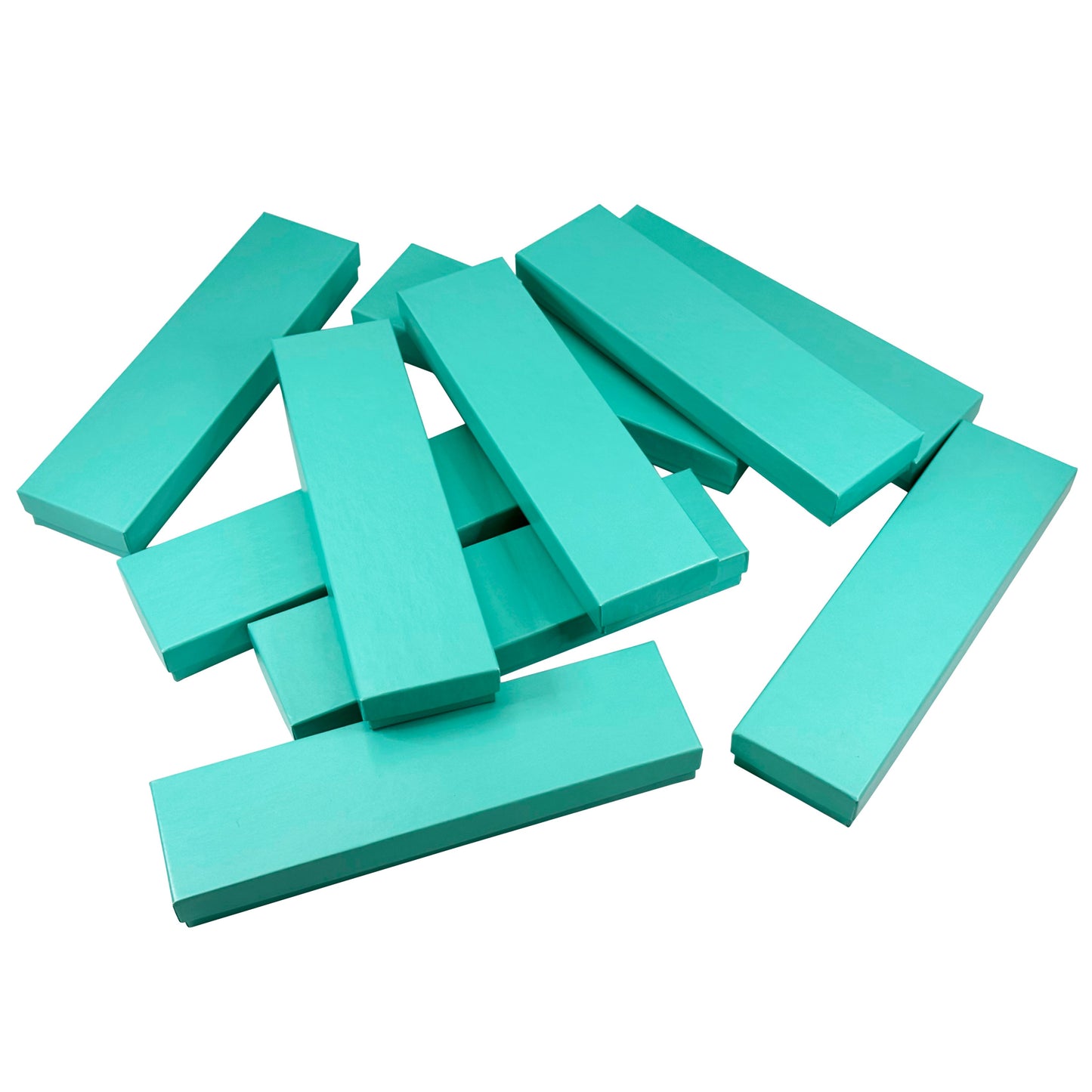 N’icePackaging – Aqua Blue Cotton Filled Gift Boxes - Size 8" x 2" x 7/8" - USA Made - Holidays/Birthdays/Sales/Storage/Display/Travel (100 Qty)