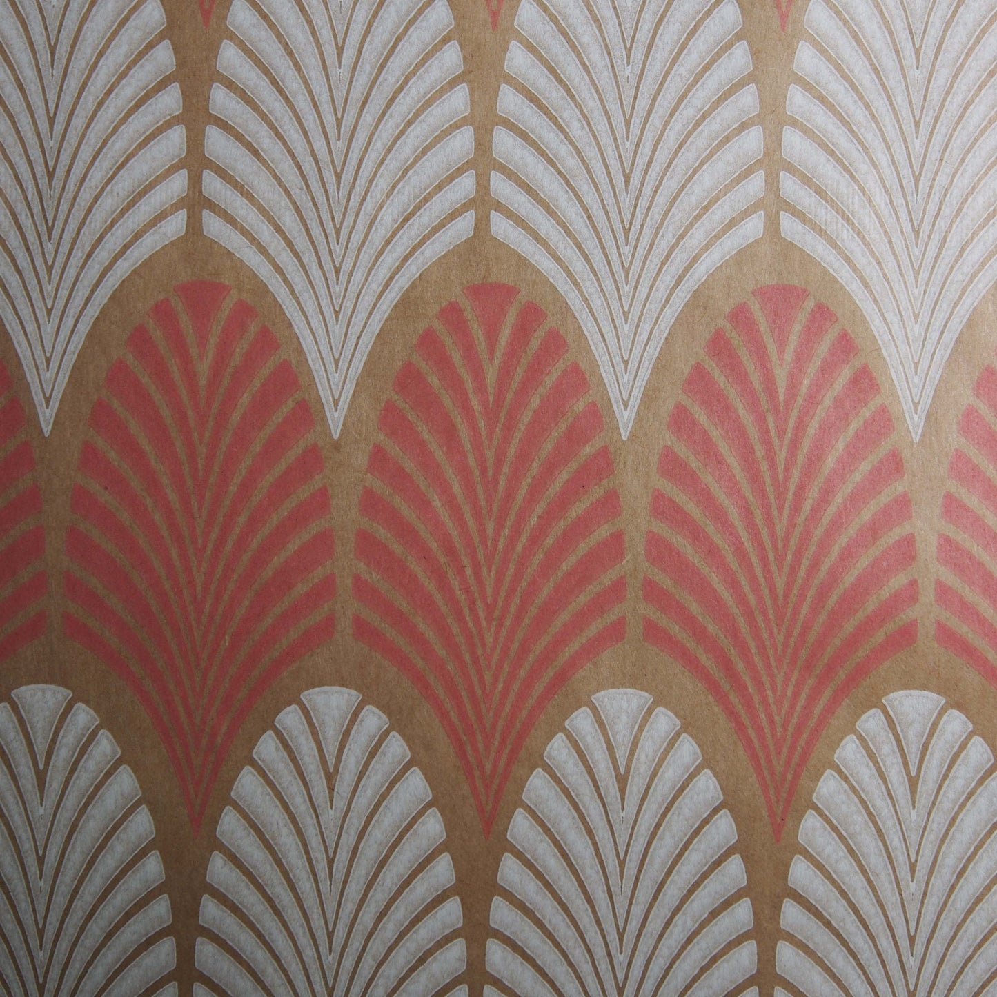 Flamingo-Pink Leaf Pattern flat paper bags. Great for parties, businesses, giveaways, and more.
