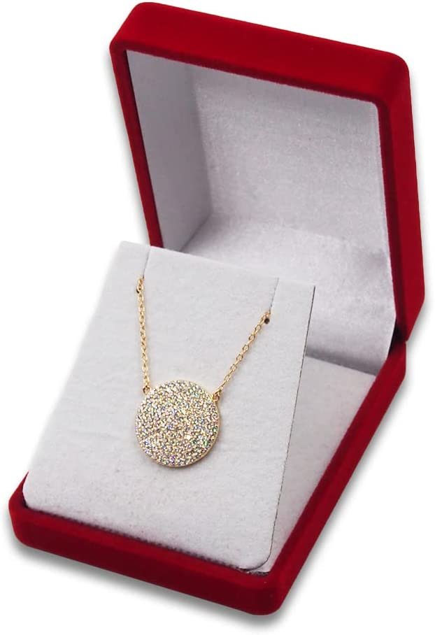 N'icePackaging - 1 Qty Elegant 2-Piece Ivory Pinstripe Pendant Jewelry Gift Box w/ Cream Insert a pre-affixed Light Golden Ribbon