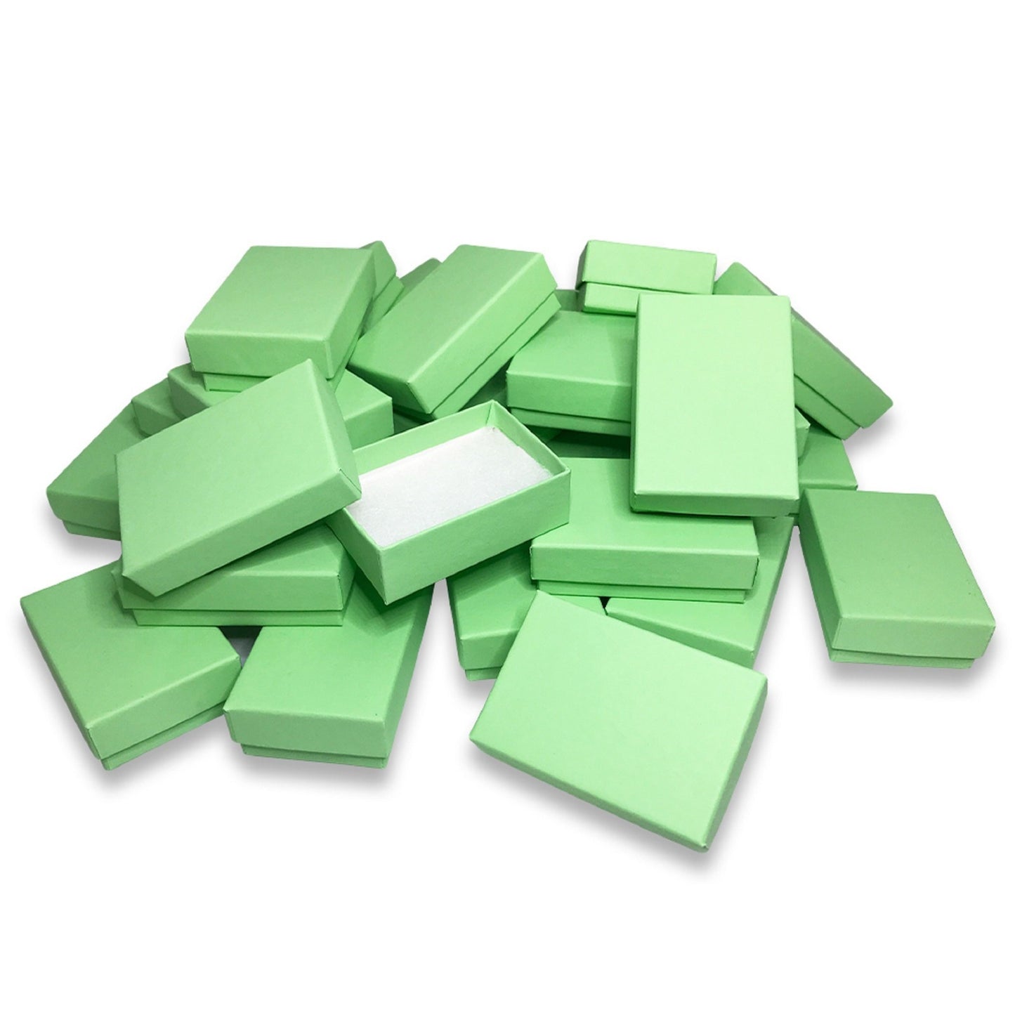 N'icePackaging - Light Green-Kraft Cotton Filled Gift Boxes - Size 2 7/16" x 1 5/8" x 13/16" - USA Made - Sales/Gifts/Storage -...