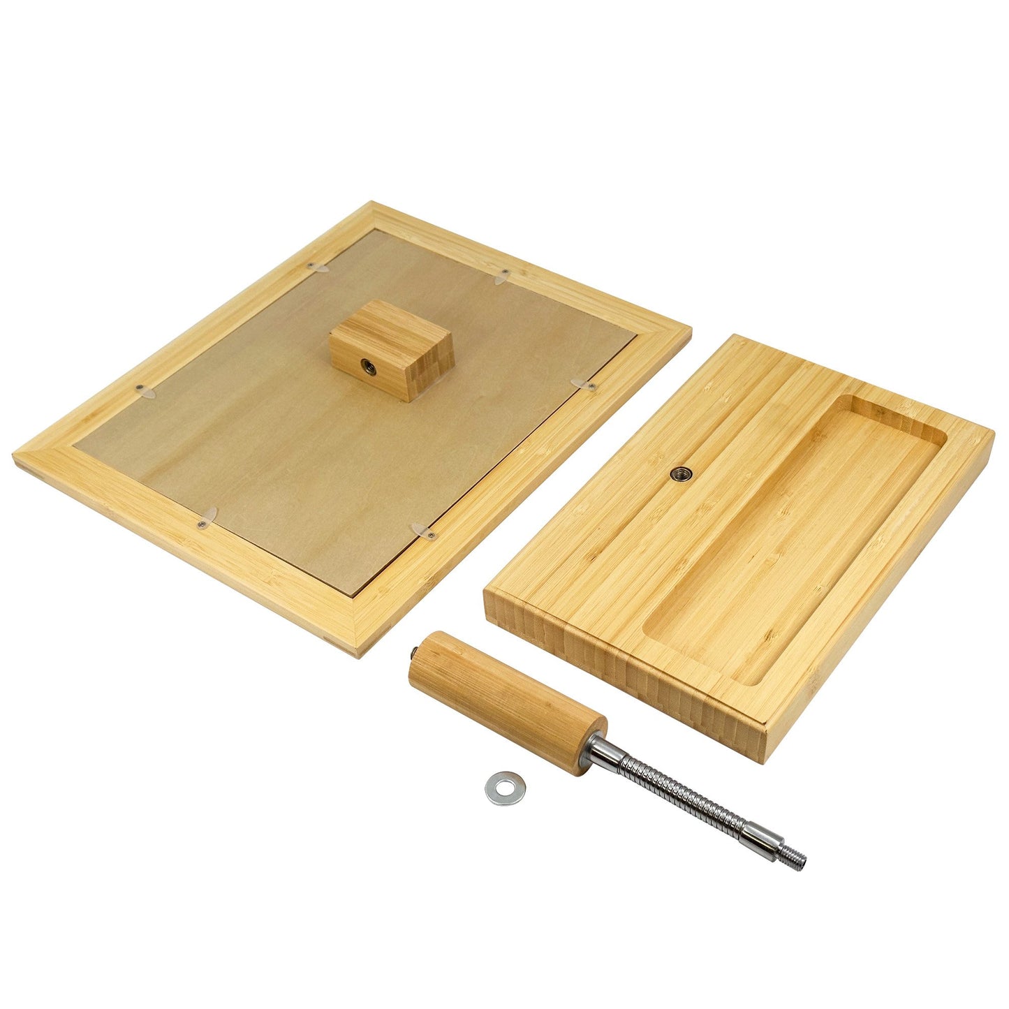 N’icePackaging – Natural Wood Frame Mirror w/Compartment Tray – 13.5” High – for Home/Business/Sales/Display/Wall Mounting