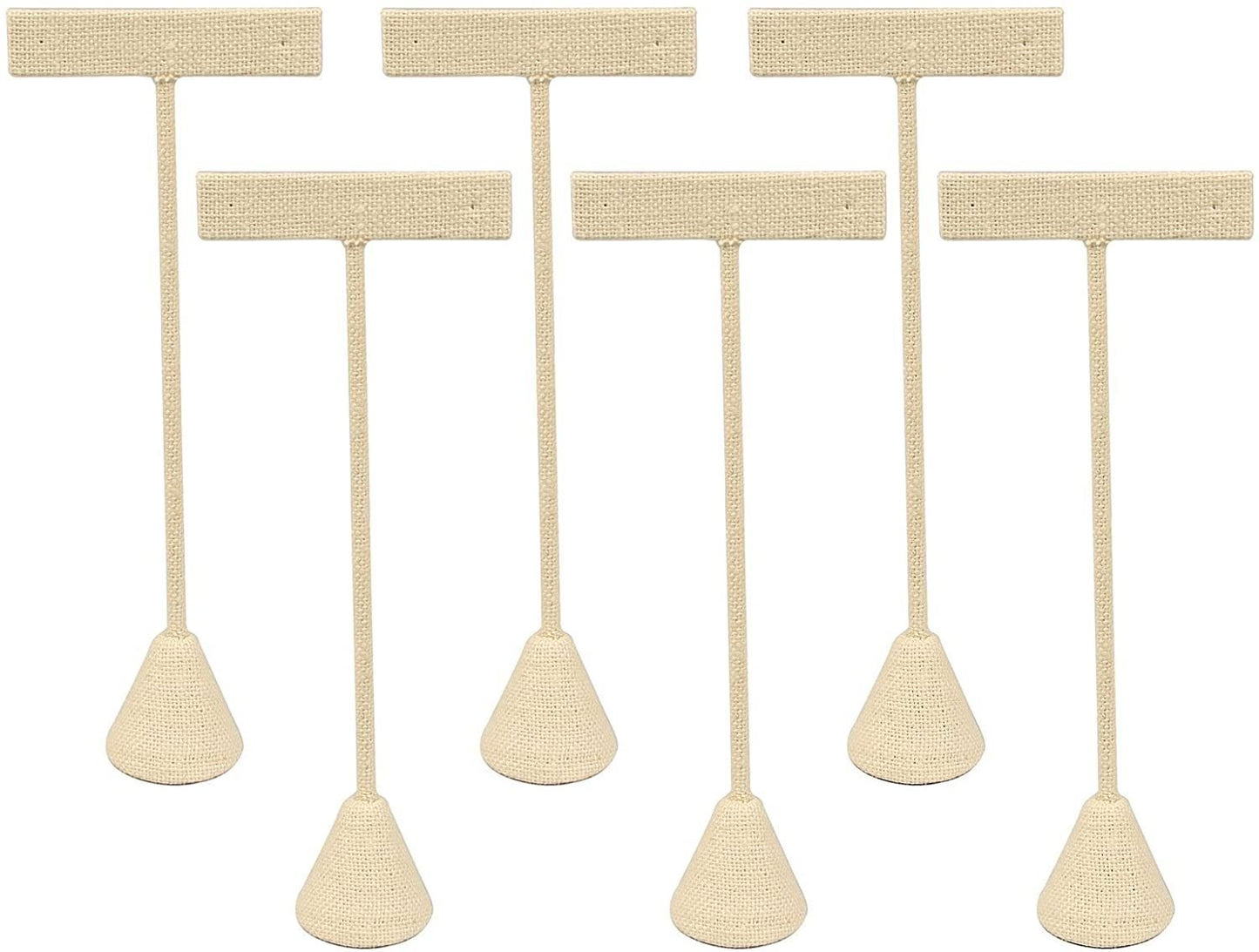 N'icePackaging 6-Pack 4.75" H Linen Earring T Stand Display T Shape Showroom and Tradeshow