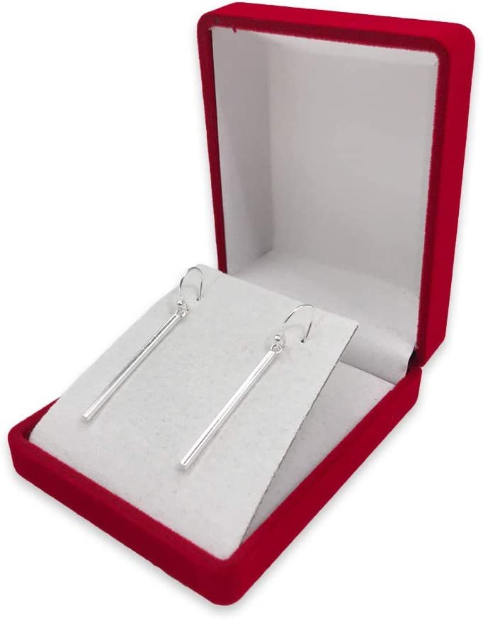 N'icePackaging - 1 Qty Elegant 2-Piece Ivory Pinstripe Pendant Jewelry Gift Box w/ Cream Insert a pre-affixed Light Golden Ribbon