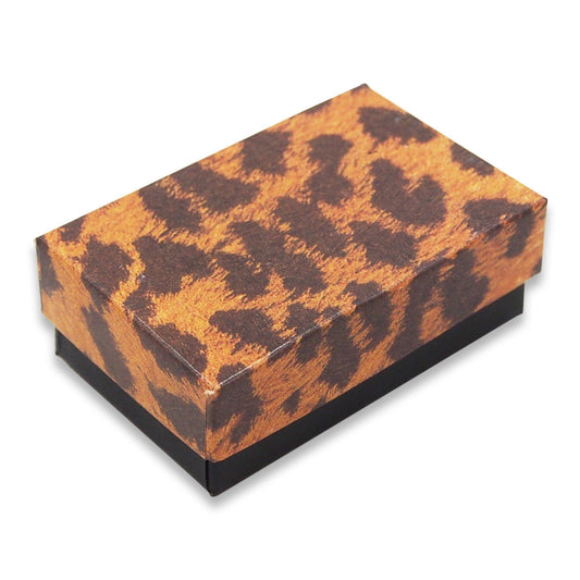Leopard Pattern Cotton Filled Jewelry Gift Boxes