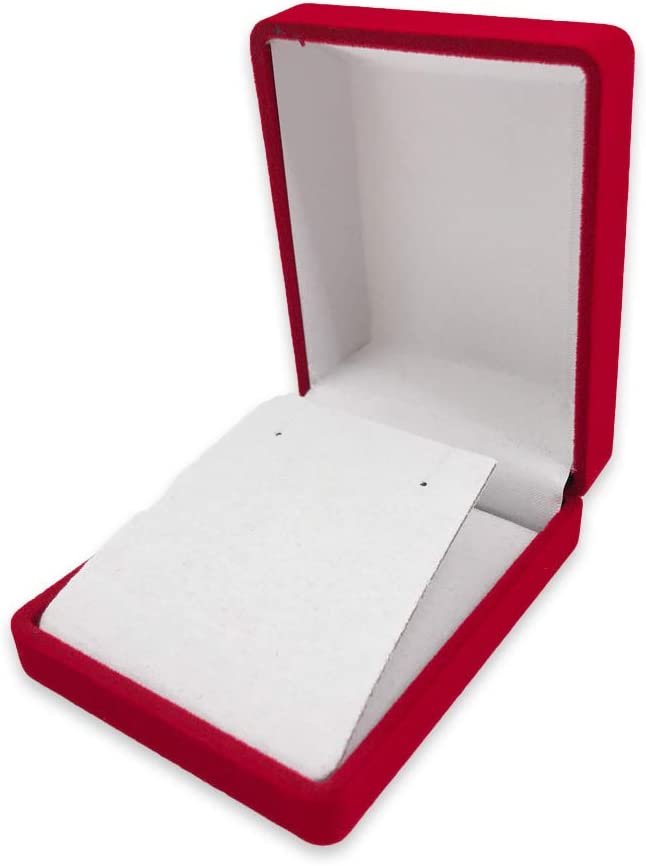 N'icePackaging - 1 Qty Elegant 2-Piece Ivory Pinstripe Pendant Jewelry Gift Box w/ Cream Insert a pre-affixed Light Golden Ribbon
