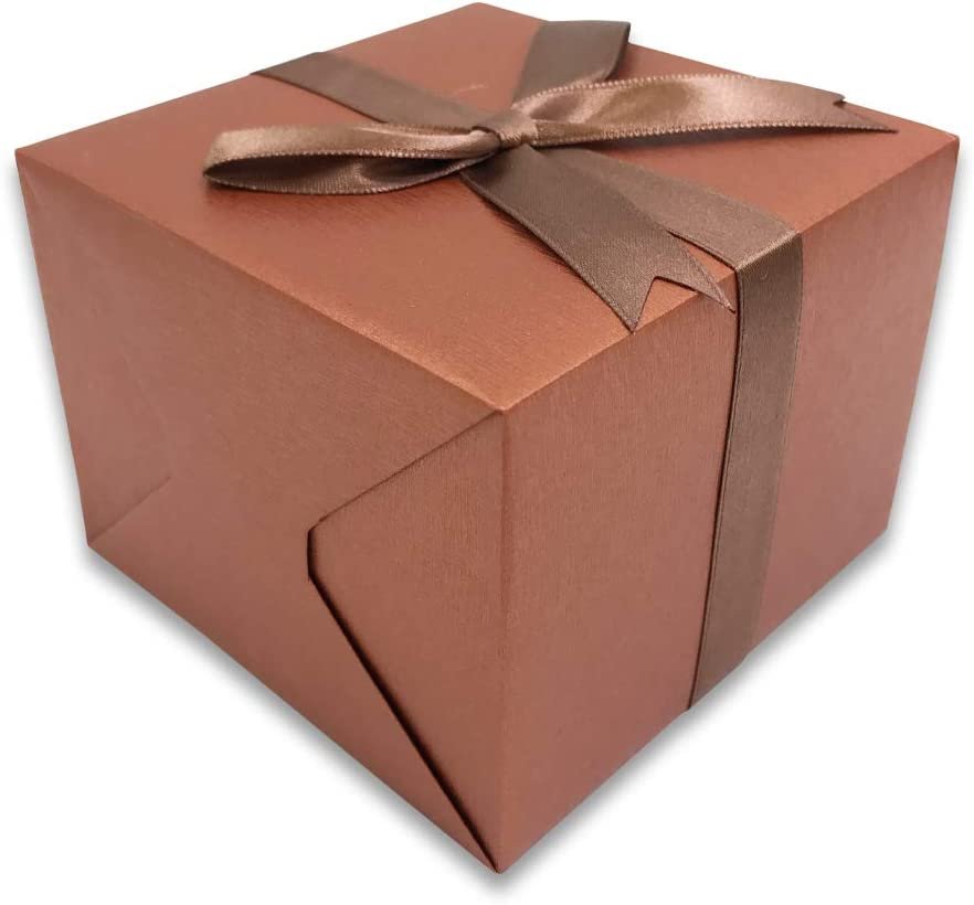 N'icePackaging - 3 Qty - Pre-Wrapped Paper Jewelry Gift Box with Pre-Folded Bow-Tie Sleeve and Velvet Insert (Copper OR Silver)