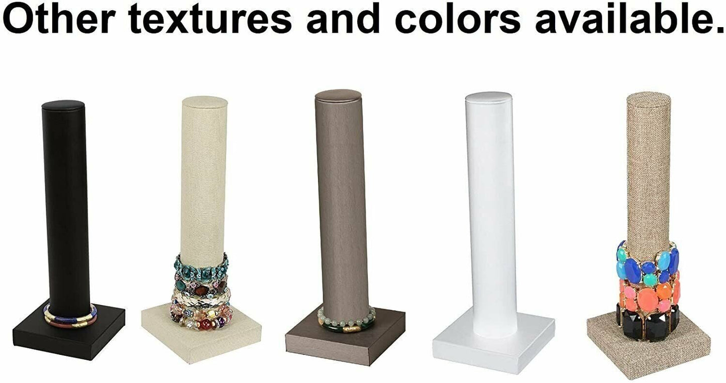 White Leatherette Bracelet, Stretchie, Bangle, Watch Jewelry Display Tower