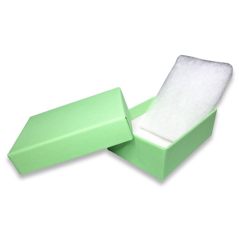 N'icePackaging - Light Green-Kraft Cotton Filled Gift Boxes - Size 2 7/16" x 1 5/8" x 13/16" - USA Made - Sales/Gifts/Storage -...