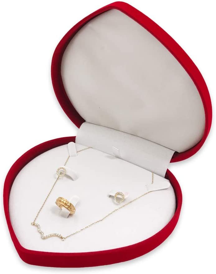 3 Qty - Premium Flocked Velour Jewelry Box - For Rings / Bracelets / Watches / Bangles / Earrings