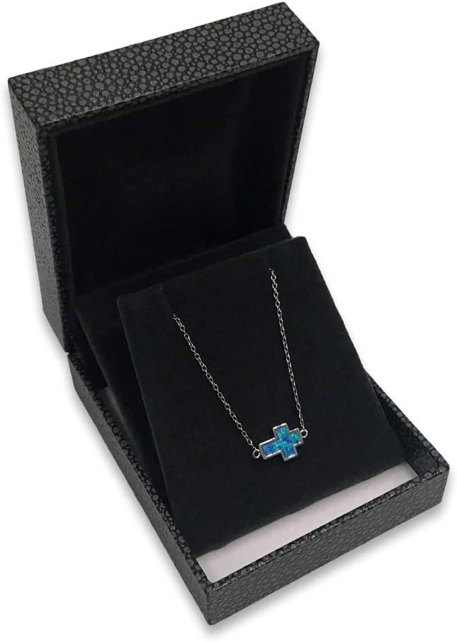 N'icePackaging - 1 Qty Elegant 2-Piece Ivory Pinstripe Pendant Jewelry Gift Box w/ Cream Insert a pre-affixed Light Golden Ribbon