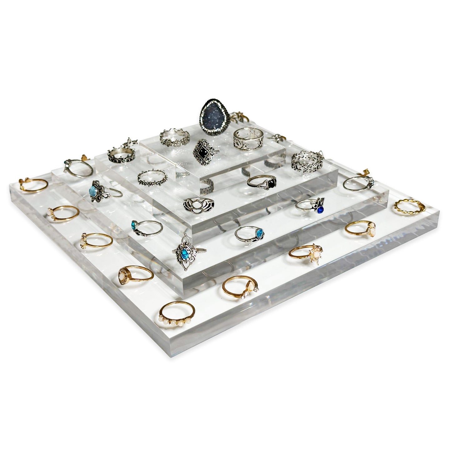 N’icePackaging – 4-Piece Acrylic Block Display Set – 5/8” Thick – For Collectibles / Merchandise / Jewelry / Centerpieces / Figurines – includes 3”, 5”, 7”, 9” blocks