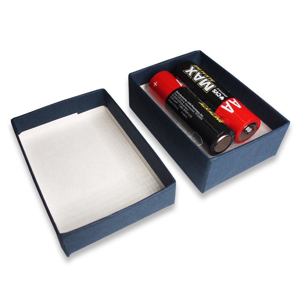 N'icePackaging - USA Manufactured Navy Blue-Kraft Cotton Filled Gift Boxes - Size 2 7/16" x 1 5/8" x 13/16"