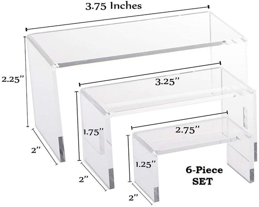 N'icePackaging 9 Piece Set - Clear Acrylic Display Risers, Acrylic Clear Riser Set