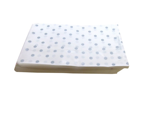 N'icePackaging - 100 Qty Flat Plain Paper Gift Bags - Red OR Silver Polka-Dot for candy, cookies, merchandise, pens, Party favors,