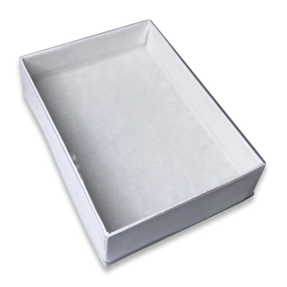 N'icePackaging - USA Manufactured White-Swirl Cotton Filled Gift Boxes w/Clear Plastic Top - Size 3" x 2 1/8" x 1"