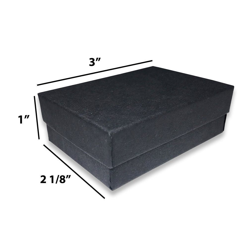 N'icePackaging - Black-Kraft Cotton Filled Gift Boxes - Size 3" x 2 1/8" x 1" - USA Made - Sales/Gifts/Storage - N'icePackaging