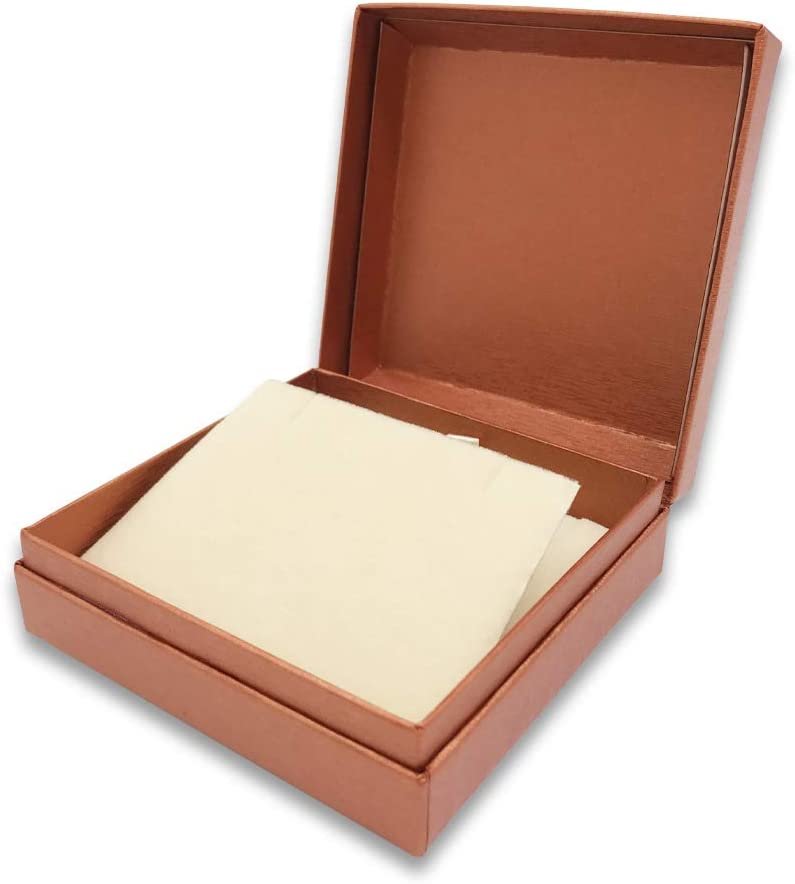N'icePackaging - 3 Qty - Pre-Wrapped Paper Jewelry Gift Box with Pre-Folded Bow-Tie Sleeve and Velvet Insert (Copper OR Silver)