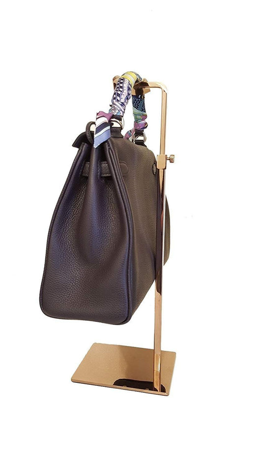 N'ice Packaging Luxurious Rose Gold Metal Tone Handbag Stand Woman Handbag Display Stand Holder Walk-in Closet Bag Holder