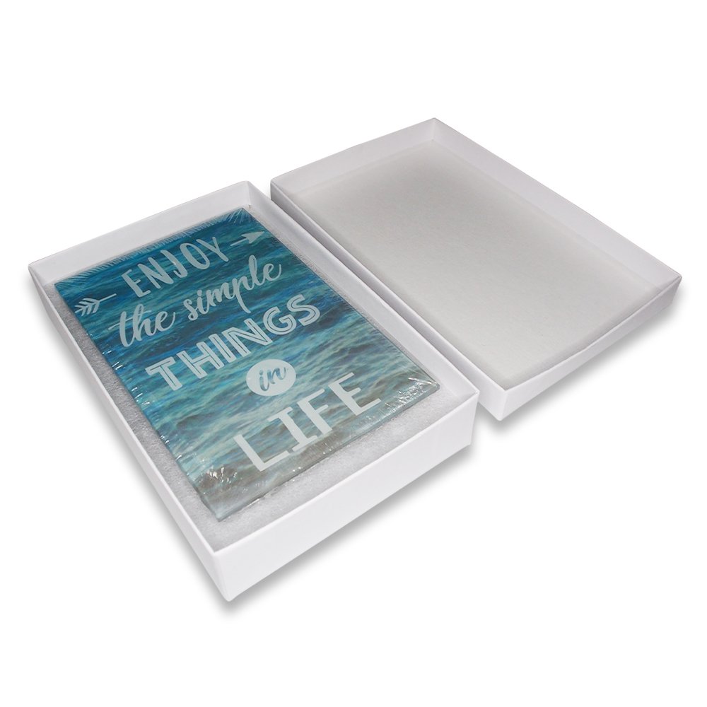 N'icePackaging - Matte-White Kraft Cotton Filled Gift Boxes - Size 5 7/16" x 3 1/2" x 1" - USA Made - Stampable -Holidays/Birthdays/Sales/Storage/Display/Travel