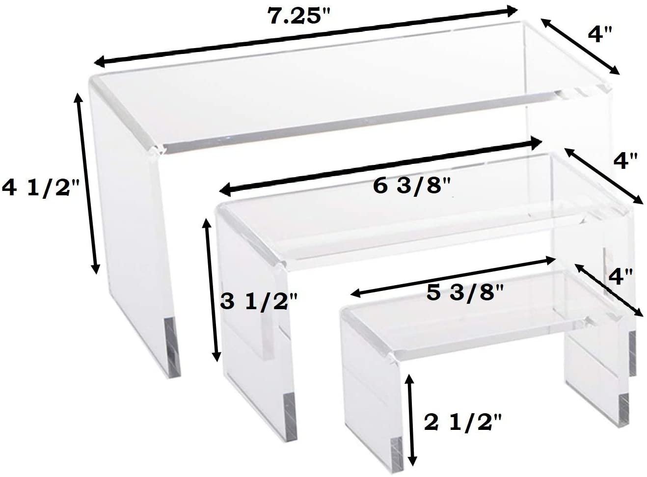 N'icePackaging 9 Piece Set - Clear Acrylic Display Risers, Acrylic Clear Riser Set