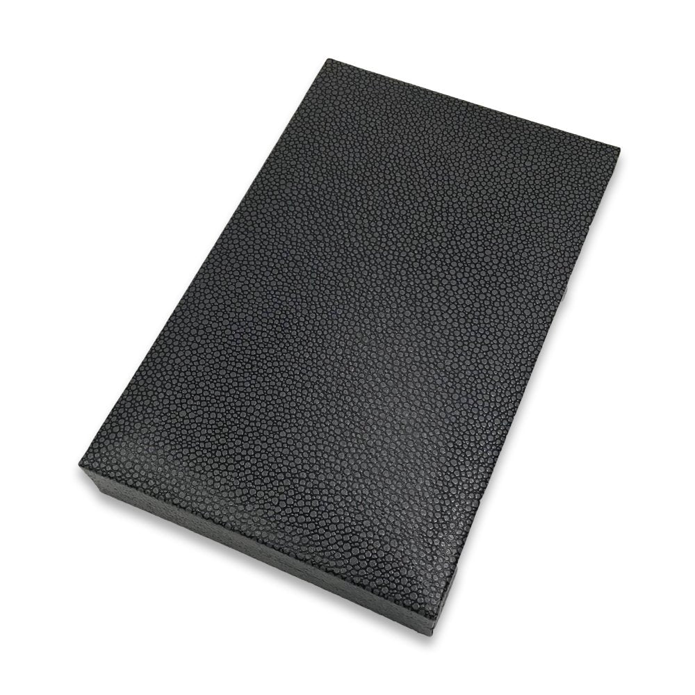 Grey Shagreen Embossed Jewelry Box w/ Matte-Black Packer Box