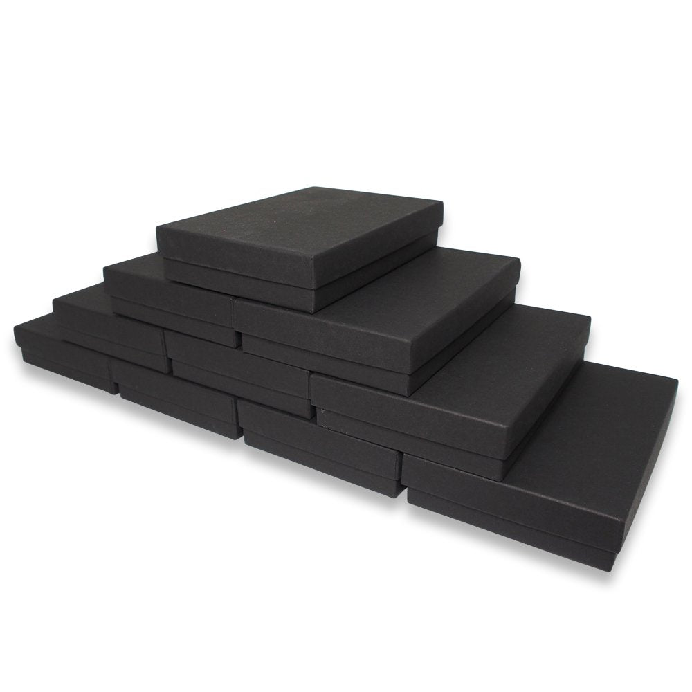 N'icePackaging - USA-Made Matte Black-Kraft Cotton Filled Gift Boxes